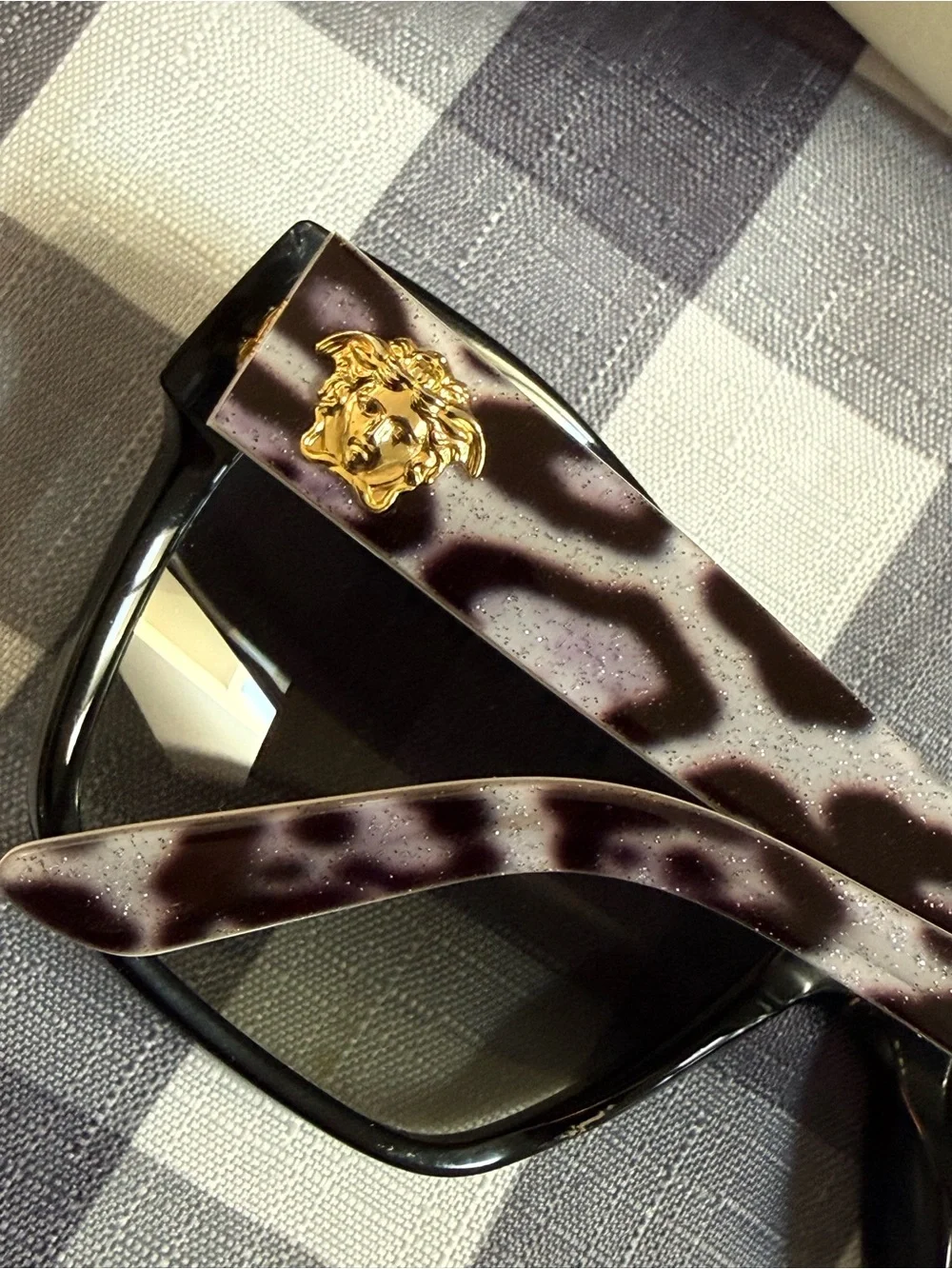 Versace Women's Black and White Cat-Eye Sunglasses